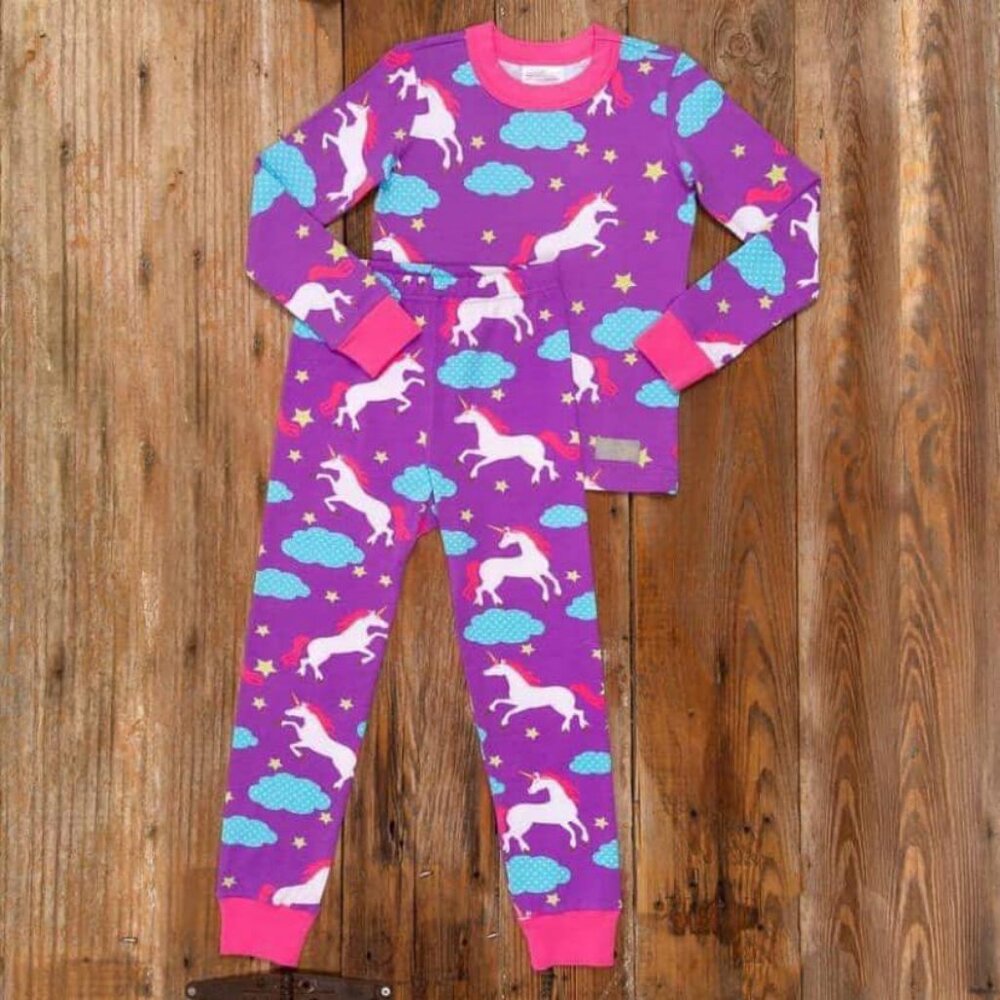 Eleanor Rose Purple Unicorn Pajama Set
